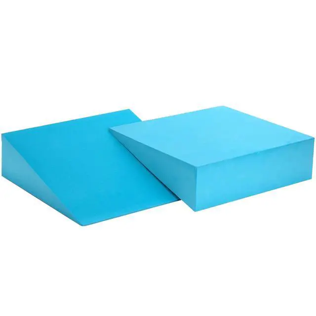 Alt view image 4 of 7 - 2 Pack Yoga Foam Wedge, 13" EVA Foam Calf Stretch Slant Board for Lower Leg Strength Improve, Squat Wedge Incline Block for Workout, Exercise, Heel, Foot, Knee Pad, Wrist Back Support (Blue)