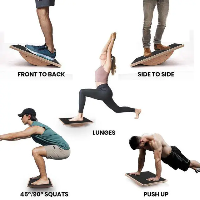 Alt view image 2 of 7 - Balance Board Wobble Board for Adults Anti-Slip Balance Board for Physical Therapy Standing Desk Core Strength Wooden Rocker Board