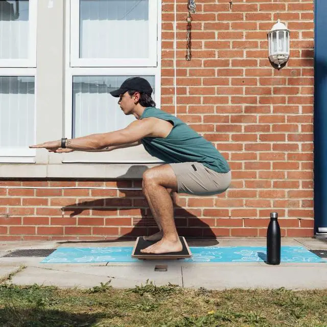 Alt view image 7 of 7 - Balance Board Wobble Board for Adults Anti-Slip Balance Board for Physical Therapy Standing Desk Core Strength Wooden Rocker Board