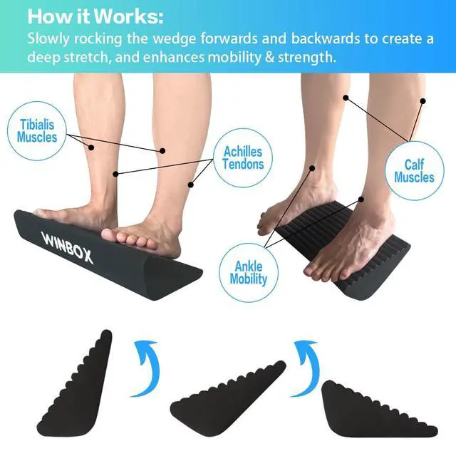 Alt view image 2 of 7 - Squat Wedge and Slant Board for Calf Stretching, Foot Stretcher for Physical Therapy, Calf Stretcher for Improving Mobility Balance and Strength Performance