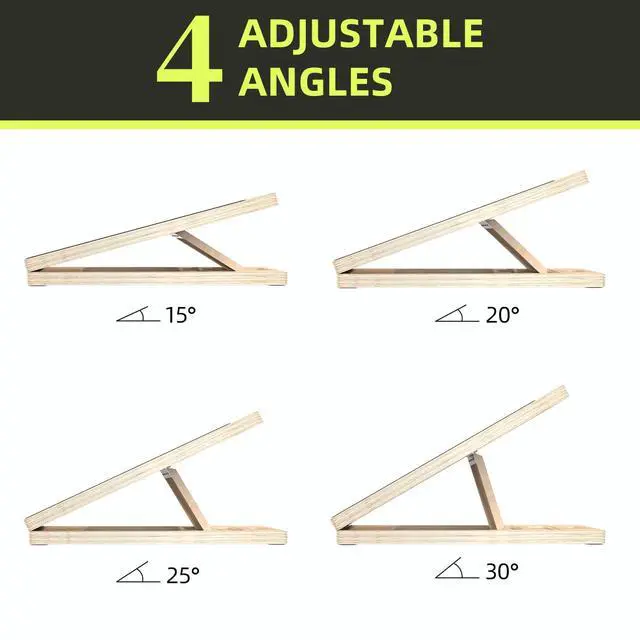 Alt view image 2 of 7 - Adjustable Slant Board for Calf Stretching 15° 20° 25° 30°,Portable Wooden Calf Stretcher Incline Board for Knees Ankle Heel Feet Leg,250lbs Weight Capacity