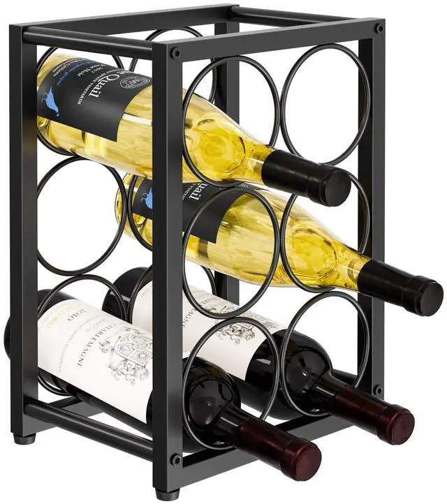 Main image of Metal Countertop Wine Rack 6 Bottles, Fits Large Wine Bottles