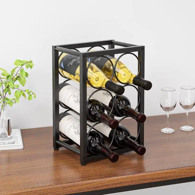 Alt view image 2 of 7 - Metal Countertop Wine Rack 6 Bottles, Fits Large Wine Bottles