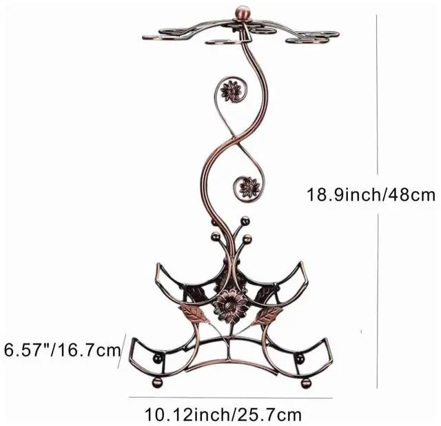 Alt view image 2 of 6 - Wine Rack and Wine Glass Holder-Hold 4 Wine Bottles and 6 Glasses-Perfect for Home Kitchen Decor & Kitchen Storage Rack