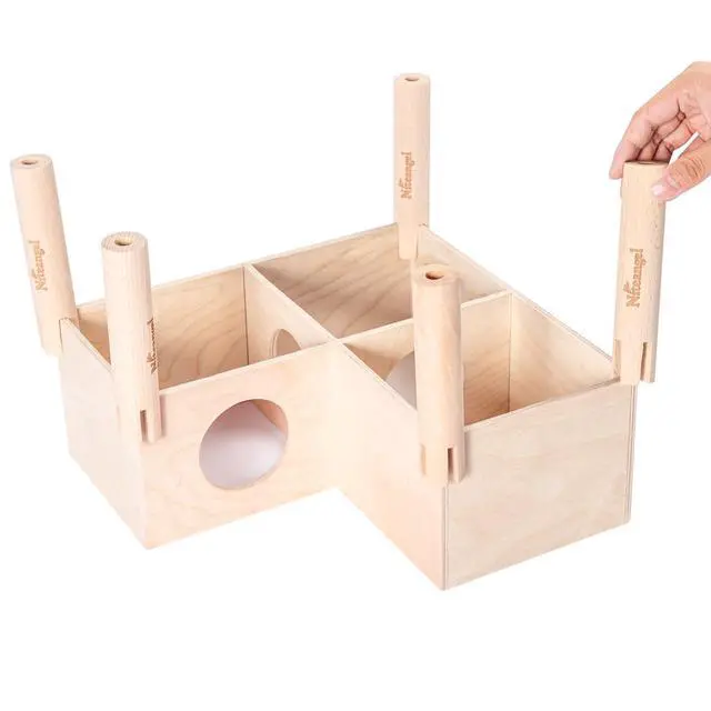 Alt view image 5 of 7 - Set of Beech Stilts for Elevating & Safely Setting Niteangel Multi-Chamber Series Maze House (Set of 5 Stilts (5.9'' H))