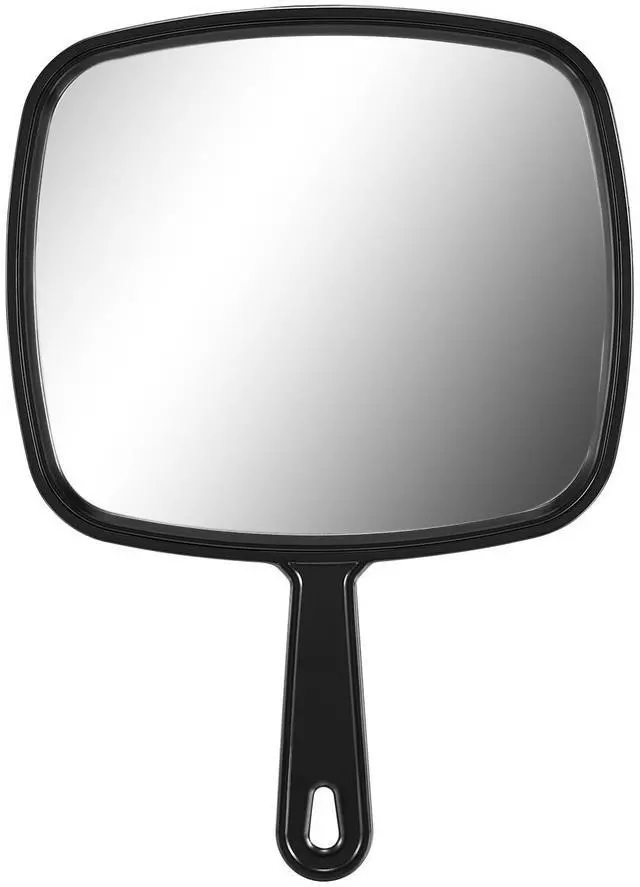 Main image of 12.4" L x 9" W Hand Mirror, All Black Handheld Mirror with Handle
