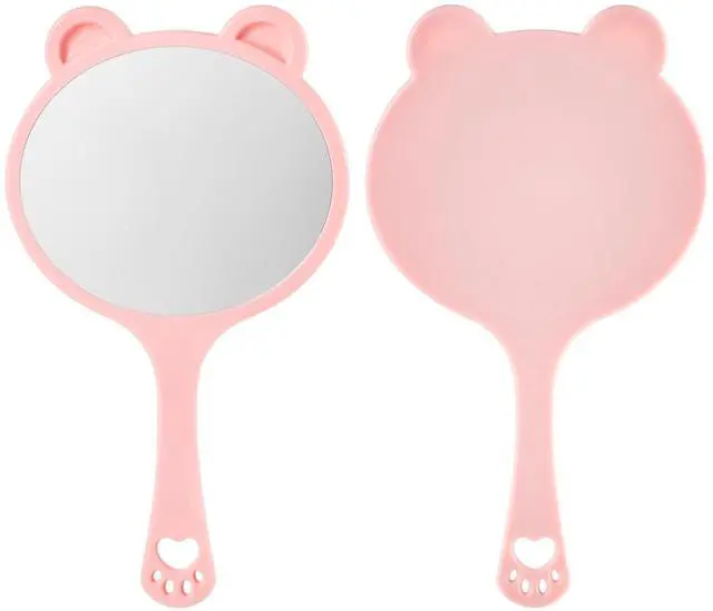 Main image of Hand Held Mirror with Handle for Makeup Shaving Small Cute Professional Handheld Mirror with Hanging Hole Single-Sided Portable Multi-Purpose Travel Vanity Mirror for Men and Women