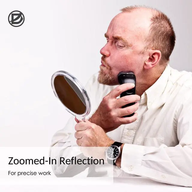 Alt view image 5 of 7 - Handheld Mirror with Handle 3.9" W x 8.3" L, 1X 2X