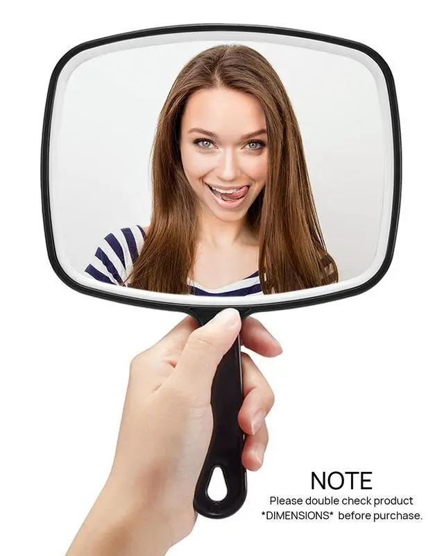 Alt view image 2 of 7 - Hand Mirror, Large Black Handheld Mirror with Handle, 10.3" L x 7.4" W