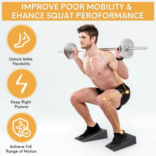 Alt view image 2 of 7 - Squat Wedge for Easier Squats: 2-Pack Non-Slip Blocks with Guides