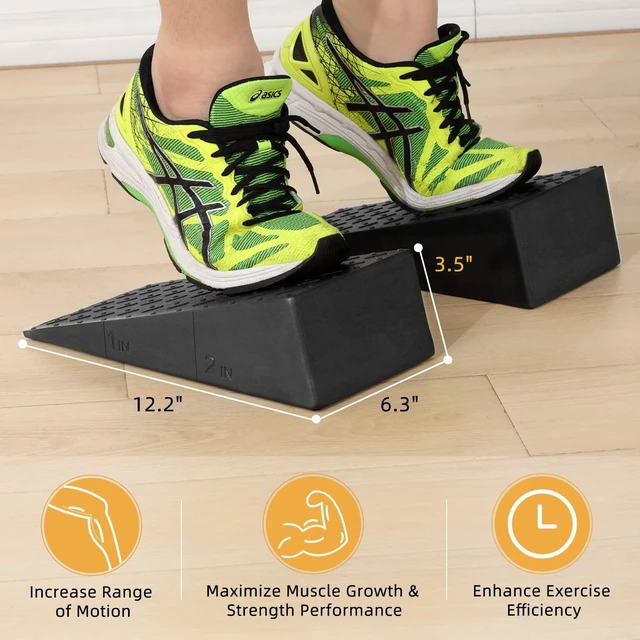 Alt view image 4 of 7 - Squat Wedge for Easier Squats: 2-Pack Non-Slip Blocks with Guides