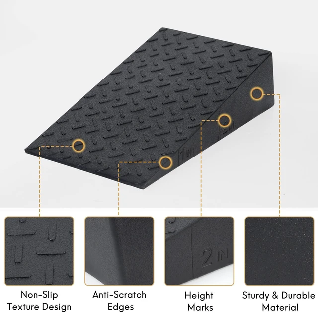 Alt view image 6 of 7 - Squat Wedge for Easier Squats: 2-Pack Non-Slip Blocks with Guides