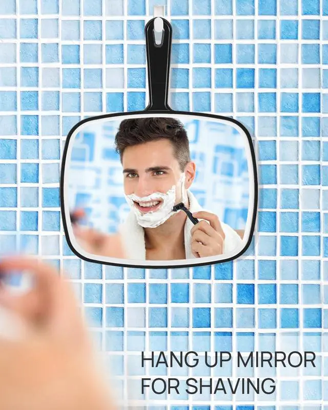 Alt view image 4 of 7 - Hand Mirror, Large Black Handheld Mirror with Handle, 10.3" L x 7.4" W