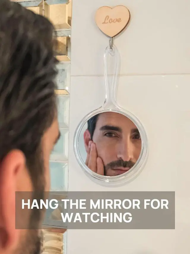 Alt view image 6 of 7 - Hand Mirror, Double-Sided Handheld Mirror 1X/3X Magnifying Mirror with Handle, Pack of 1 (Clear)