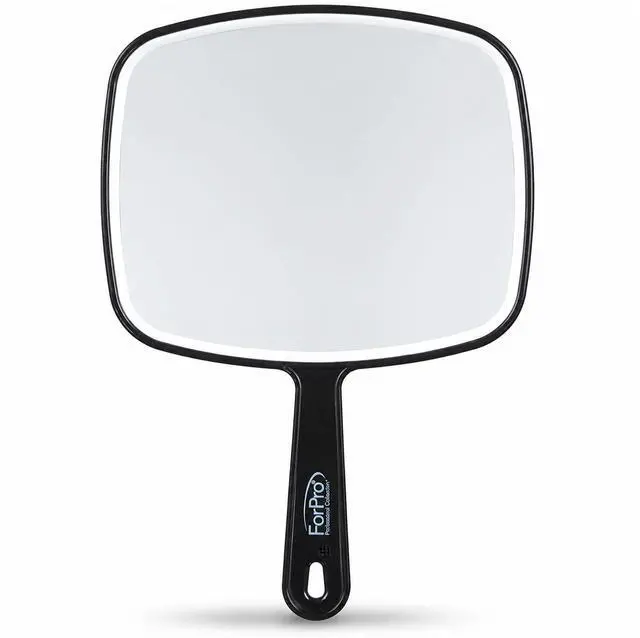 Main image of Premium Hand Mirror with Handle, 6.3" W x 9.6" L, Multi-Purpose Handheld Mirror with Distortion-Free Reflection, Black
