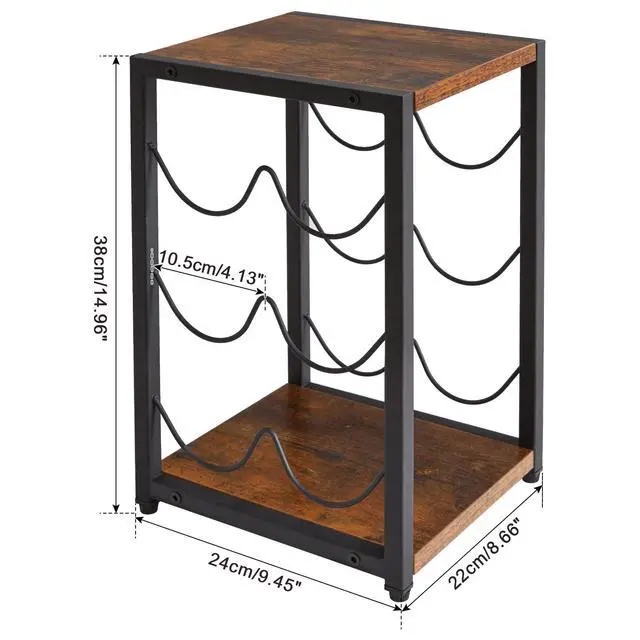 Alt view image 6 of 7 - Rustic Wood 6 Bottles Wine Rack for Countertop,3 Tier Free Standing Wine Rack,Wine Bottle Holder Stand Organizer for Home Decor Bar,Cabinet, Pantry,Countertop TMJ901H