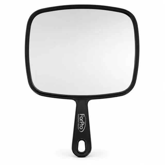 Main image of Extra Large Hand Mirror with Handle, 9" W x 12" L, Multi-Purpose Handheld Mirror with Distortion-Free Reflection, Black