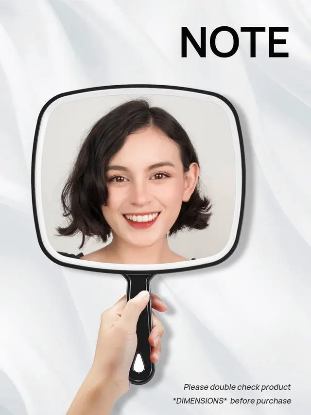 Alt view image 2 of 7 - Hand Mirror, Extra Large Black Handheld Mirror with Handle, 12.4" L x 9" W