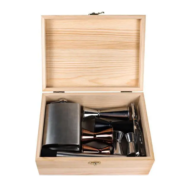 Alt view image 5 of 6 - Unfinished Wood Box with Hinged Lid 1 Pack - 10.6" x 7.6" x 4.3" Smooth Unpainted Wooden Storage Box for Crafts, Jewelry, DIY Painting, Gift Packaging - Lightweight & Warp-Resistant
