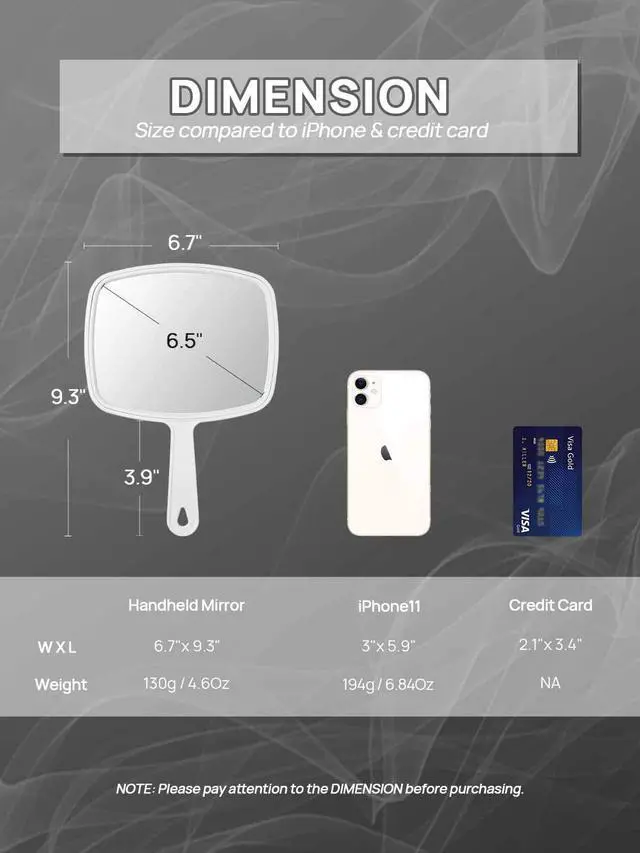 Alt view image 3 of 7 - Hand Mirror, Handheld Mirror with Handle, American White