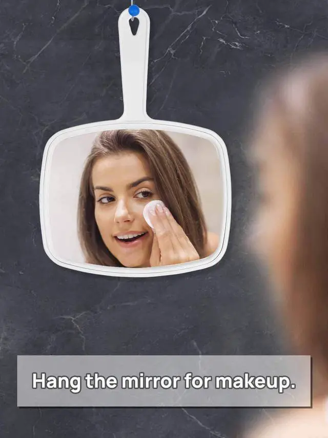 Alt view image 5 of 7 - Hand Mirror, Handheld Mirror with Handle, American White