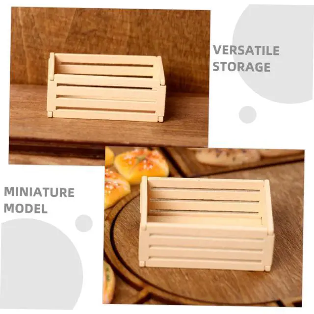 Alt view image 3 of 7 - 5Pcs Miniature Wooden Crates for Dollhouse Furniture Realistic Storage for Crafting and Decoration Mini Crates for Kitchen and Supermarket Scenes
