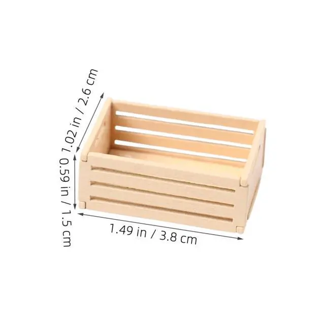 Alt view image 2 of 7 - 5Pcs Miniature Wooden Crates for Dollhouse Furniture Realistic Storage for Crafting and Decoration Mini Crates for Kitchen and Supermarket Scenes