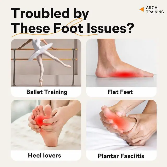 Alt view image 3 of 4 - 2 in 1 Foot Arch Trainer Plantar Fasciitis with Massage RollersAdjustable Foce Arch Support Flat feet for Home Office