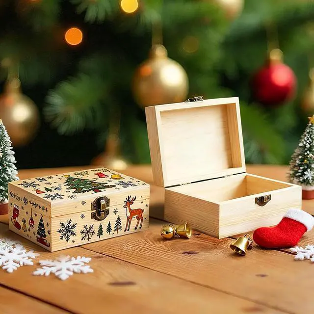 Alt view image 6 of 7 - 6Pcs Small Wooden Boxes for Crafts, Unfinished Wood Box with Lids, Mini Treasure Chest Small Craft Box, Jewelry DIY Mini Craft Boxes to Paint for Kids Adults Classroom Party Handmade (6X 3.8 x 2.5in)