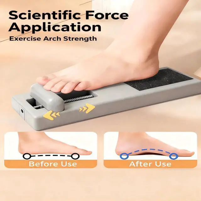 Alt view image 4 of 7 - Newly Upgraded Multi-Function Foot Arch Trainer, Unique Gray, Plantar Fasciitis Relief & Arch Support, Portable Home/Gym Use for Athletes & Beginners