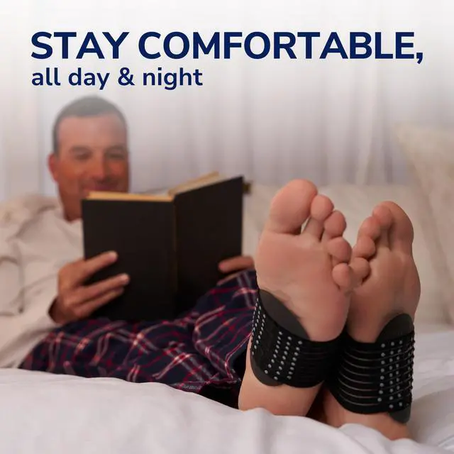 Alt view image 5 of 7 - ® Plantar Fasciitis & Achy Feet Relief Arch Support Sleeve, Cushioned Arch Support, Compression Band, Foam Pad Insert, Non Slip Sole, All-Day Wear Morning to Night, Unisex 1 Pair