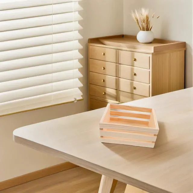 Alt view image 2 of 7 - Wooden Crates For Desktop Storage, Creative Wooden Box Wood Crate for Display Home OfficeFarmhouse Detachable Kitchen Fruits Vegetable Food Craets