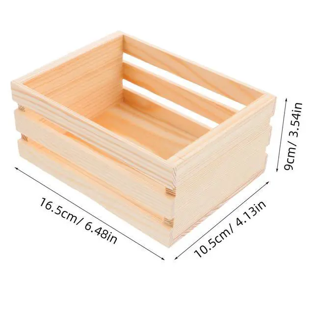 Alt view image 3 of 7 - Wooden Crates For Desktop Storage, Creative Wooden Box Wood Crate for Display Home OfficeFarmhouse Detachable Kitchen Fruits Vegetable Food Craets