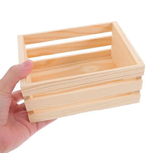 Alt view image 4 of 7 - Wooden Crates For Desktop Storage, Creative Wooden Box Wood Crate for Display Home OfficeFarmhouse Detachable Kitchen Fruits Vegetable Food Craets