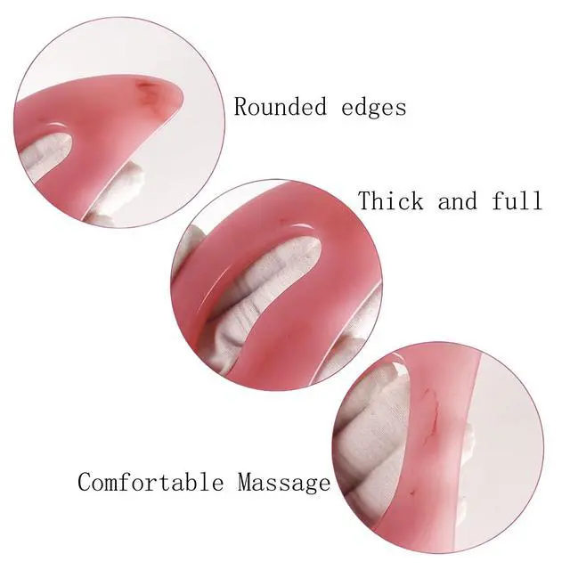 Alt view image 3 of 6 - Large Gua Sha Massage Tool, Lymphatic Drainage Massager, Muscle Scraping Massage Tools, Body Sculpting Anti Cellulite Tools for Man and Women (Pink)