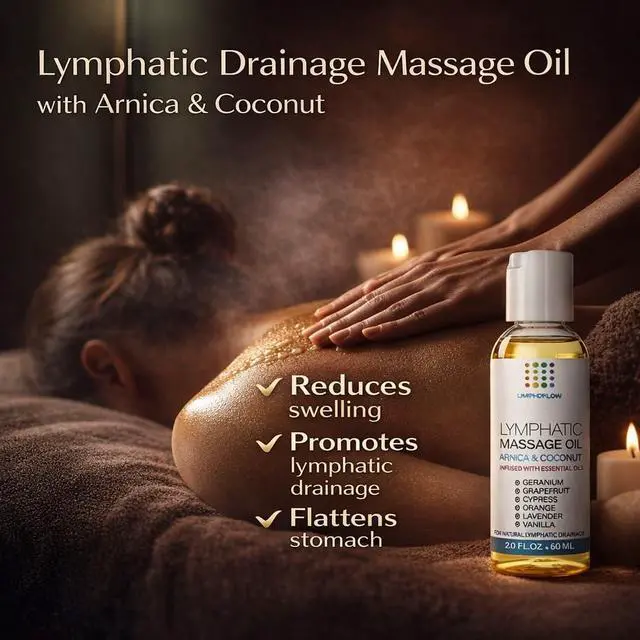 Alt view image 2 of 7 - Lymphatic Drainage Massage Oi for Massage Therapy - Arnica and Coconut Oil for Manual Lymph Drainage & Post Surgery Recovery for Liposuction, 360 Lipo, BBL,Tummy Tuck, Lymphedema, Lipo Foam-2.0 oz