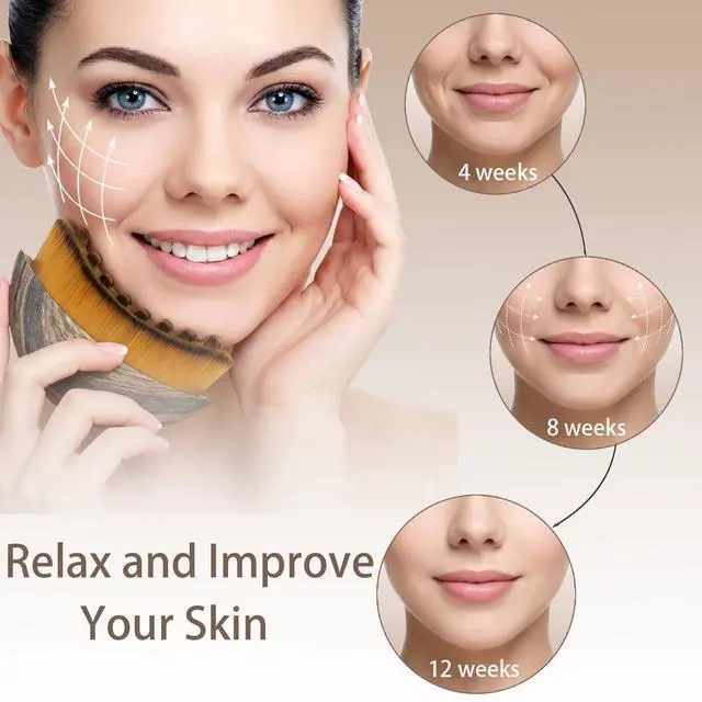 Alt view image 3 of 6 - Stainless Steel Gua Sha Tool & Lymphatic Drainage Face Brush Set, Facial Massage Kit for Jawline Sculpting Puffiness Lifting Relaxation, Contour Face Skin Care Gift for Women