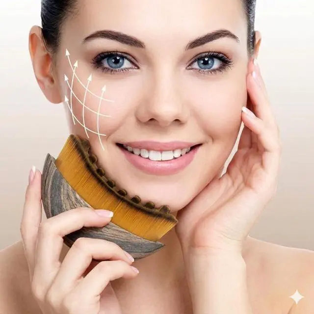 Alt view image 6 of 6 - Stainless Steel Gua Sha Tool & Lymphatic Drainage Face Brush Set, Facial Massage Kit for Jawline Sculpting Puffiness Lifting Relaxation, Contour Face Skin Care Gift for Women