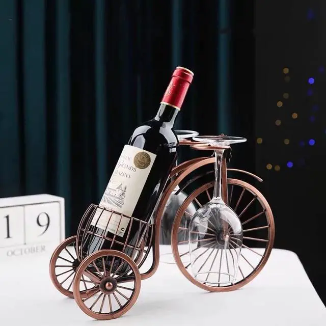 Alt view image 4 of 6 - Single Bike Wine Bottle Holder with Glass holer