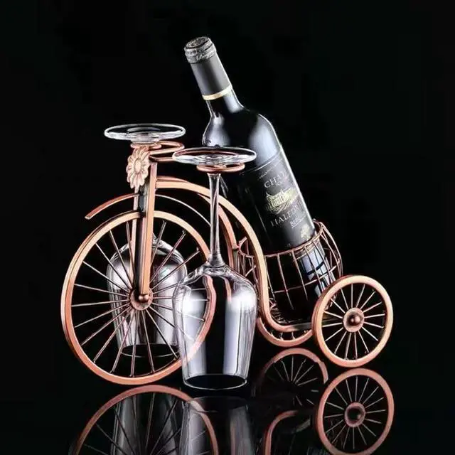 Alt view image 5 of 6 - Single Bike Wine Bottle Holder with Glass holer