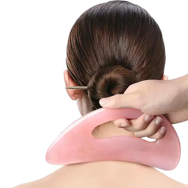 Alt view image 5 of 6 - Large Gua Sha Massage Tool, Lymphatic Drainage Massager, Muscle Scraping Massage Tools, Body Sculpting Anti Cellulite Tools for Man and Women (Pink)