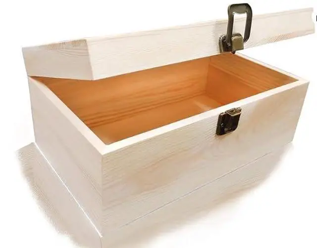 Alt view image 3 of 6 - Artisan Cherry Wood Unfinished Craft Wood Box, 6.7 x 5.1 x 3.1 Inch, Lockable Storage Box for Arts & Crafts, DIY Hobbies, Gifts