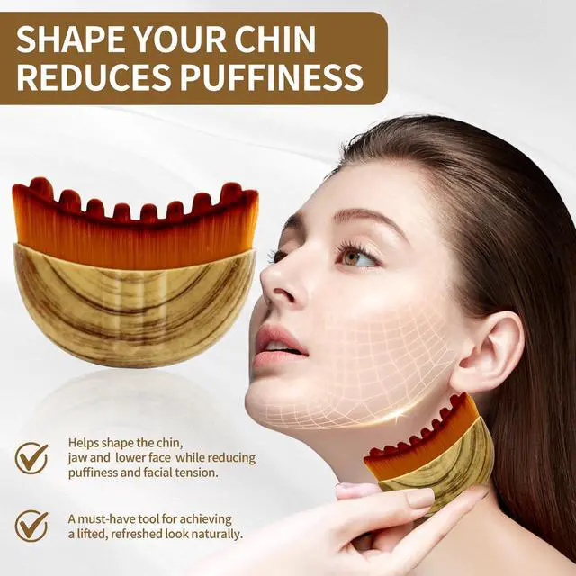 Alt view image 3 of 6 - Lymphatic Contour Face BrushLymphatic Drainage BrushLymphatic Drainage MassagerGuasha Brush for FaceSuper Soft Drainage Massager for Puffiness,with Portable Case,Style A