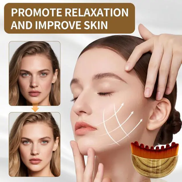 Alt view image 5 of 6 - Lymphatic Contour Face BrushLymphatic Drainage BrushLymphatic Drainage MassagerGuasha Brush for FaceSuper Soft Drainage Massager for Puffiness,with Portable Case,Style A