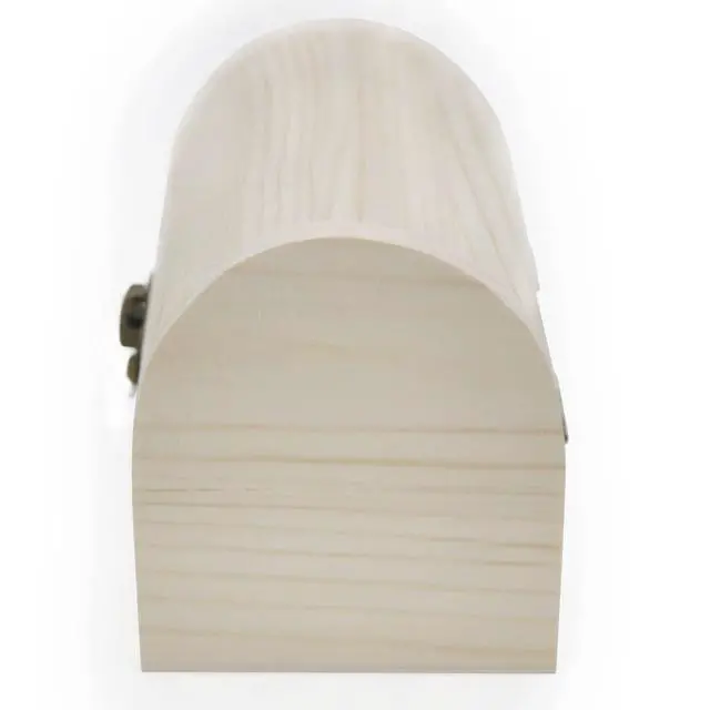 Alt view image 6 of 7 - Plain Unfinished Wood Box, Unpainted Wooden Jewelry Box DIY Craft Storage Treasure Chest Toy Case
