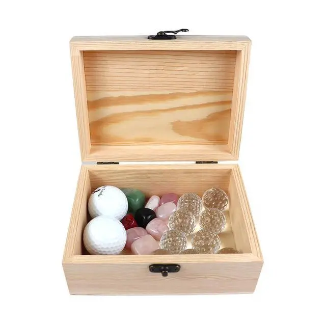Alt view image 5 of 6 - Small Unfinished Wood Box with Lid 1 Pack - 6.69 x 5.12 x 2.95 Unpainted Pine Wooden Box for Crafts, Jewelry, DIY Painting, Gift Packaging - Lightweight and Warp-Resistant