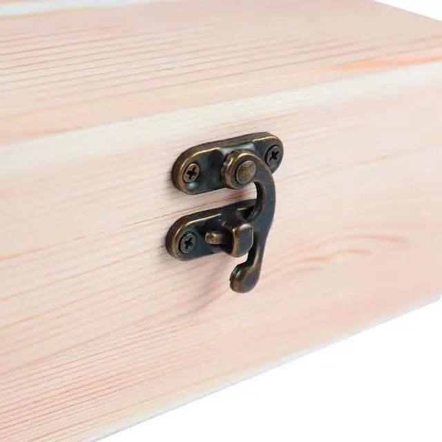 Alt view image 6 of 6 - Small Unfinished Wood Box with Lid 1 Pack - 6.69 x 5.12 x 2.95 Unpainted Pine Wooden Box for Crafts, Jewelry, DIY Painting, Gift Packaging - Lightweight and Warp-Resistant