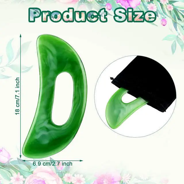Alt view image 2 of 6 - Gua Sha Massage Tool with Handle Resin Massage Tools Lymphatic Drainage Massager Body Shaping Gua Sha Tools for Full Body Men Women Birthday Festival Holiday Present (Green)