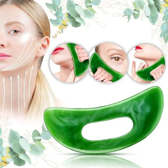 Alt view image 5 of 6 - Gua Sha Massage Tool with Handle Resin Massage Tools Lymphatic Drainage Massager Body Shaping Gua Sha Tools for Full Body Men Women Birthday Festival Holiday Present (Green)