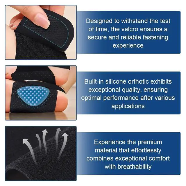 Alt view image 3 of 7 - Orthotics Arch Support Braces for Plantar Fasciitis 2026 Upgraded Podiatrist Desigen for Flat Feet, Fallen Arch Arch Pain, Arch Foot Support Sleeves for Pain Relief (Black, Medium Arch)